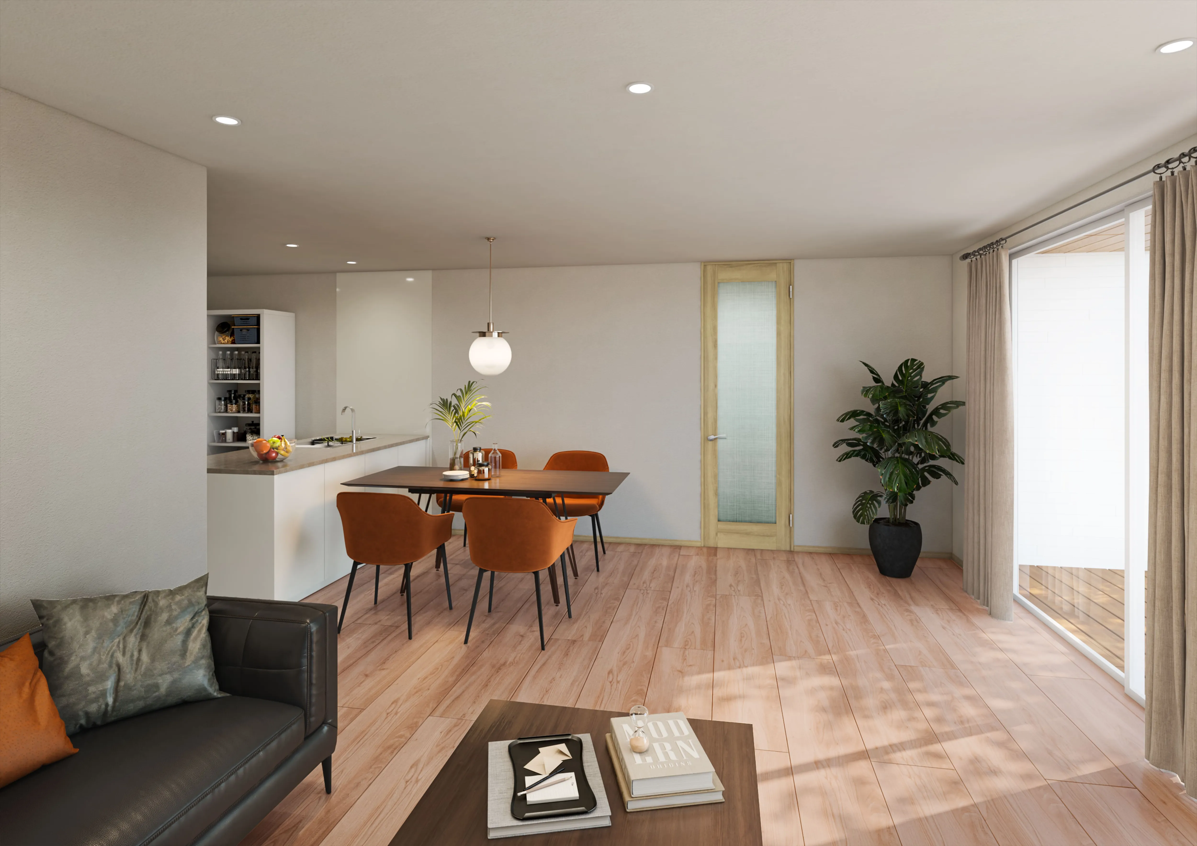 カナエルCデザインのオークキャメルライト色の施工事例 カナエルCデザインのオークキャメルライト色の施工事例