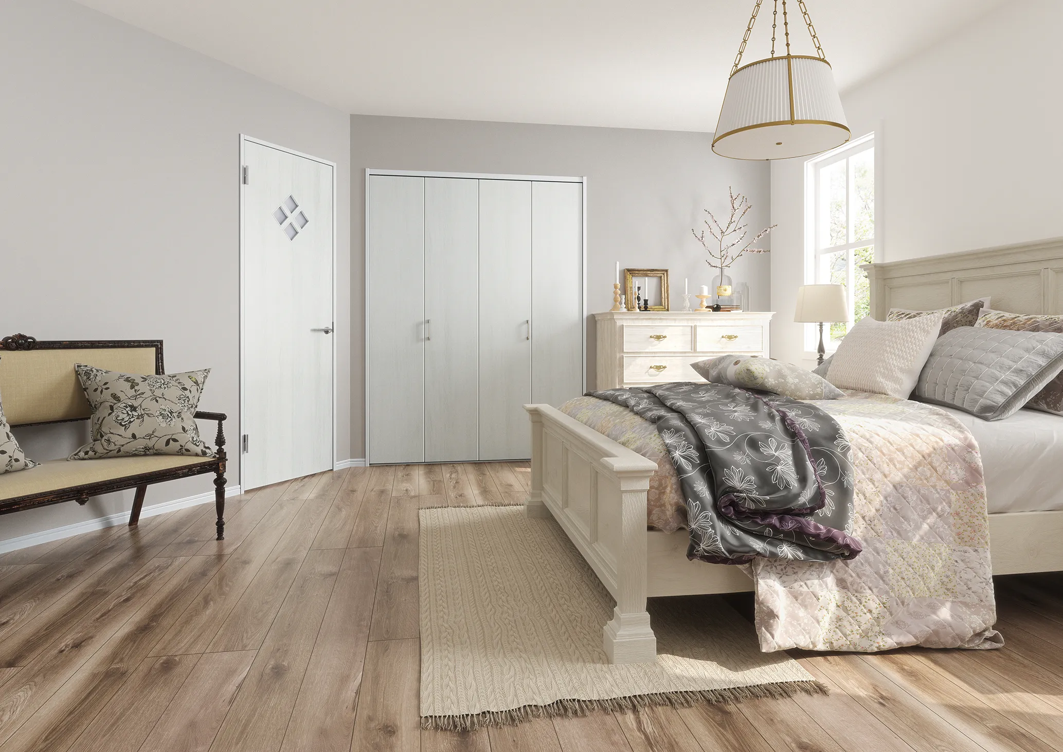 上品なくつろぎを演出する、クラシックモダンな寝室 上品なくつろぎを演出する、クラシックモダンな寝室